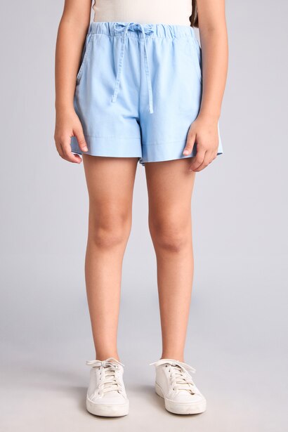Boy Regular Fit Gabardine Elastic Waist Shorts