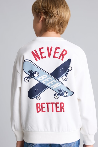 Oversize Sırt Baskılı Sweatshirt Erkek Çocuk