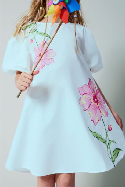 Girl Short Sleeve Woven Dress