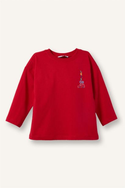Oversize Fit Printed Long Sleeve T-Shirt