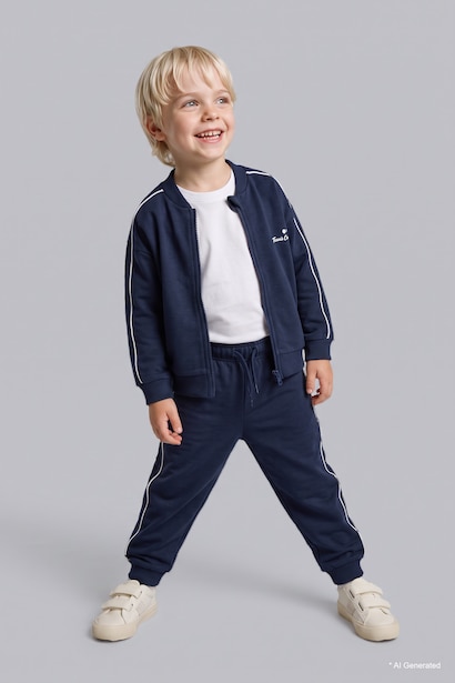 Ensemble Sweatshirt zippé imprimé et Jogging pour bébé garçon
