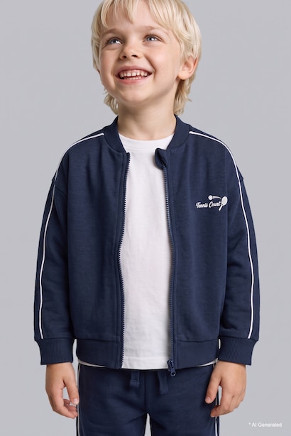 Ensemble Sweatshirt zippé imprimé et Jogging pour bébé garçon