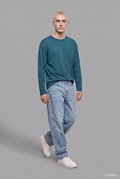 100% Cotton Boxy Fit Embroidered T-Shirt