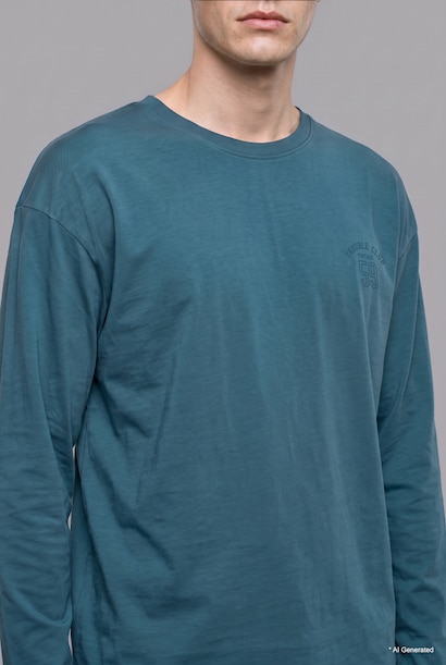 100% Cotton Boxy Fit Embroidered T-Shirt
