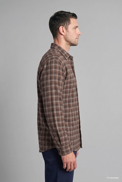 %100 Pamuk Regular Fit Kareli Flanel Gömlek