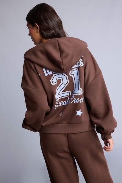 Oversize капюшонды баспалы қалың мата кардиган