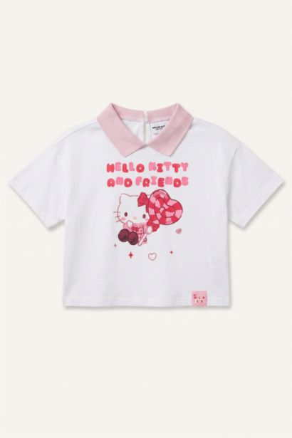 Hello Kitty Lisanslı Kısa Kollu Penye Tişört Kız Bebek