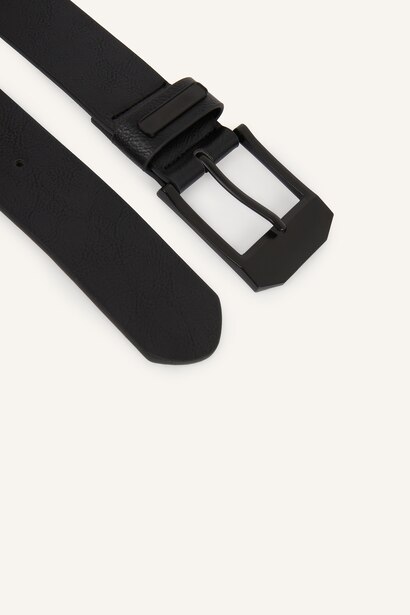 Man Rectangle Clasp Faux Leather