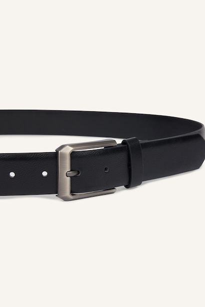 Man Rectangle Clasp Faux Leather