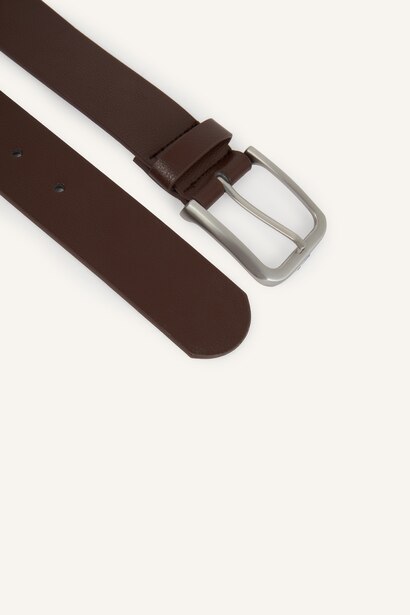 Man Rectangle Clasp Faux Leather