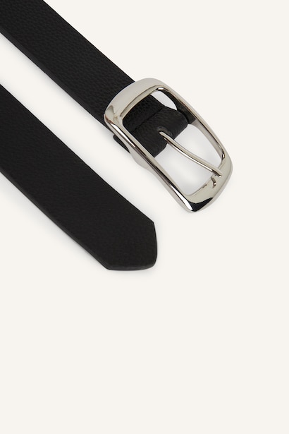 Man Rectangle Clasp Faux Leather