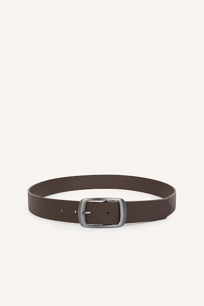 Man Rectangle Clasp Faux Leather