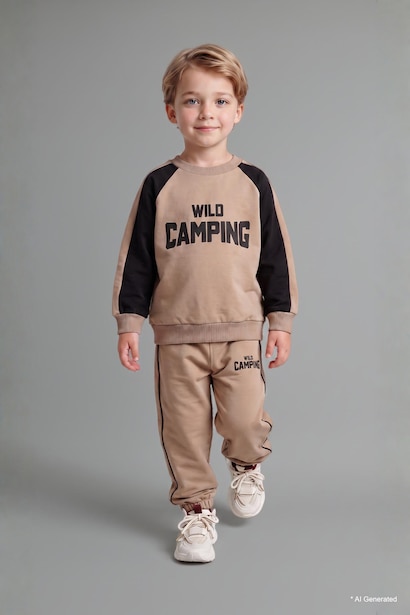 2 piece Oversize Fit Slogan Set