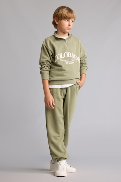 2 piece Oversize Fit High Neck Slogan Set