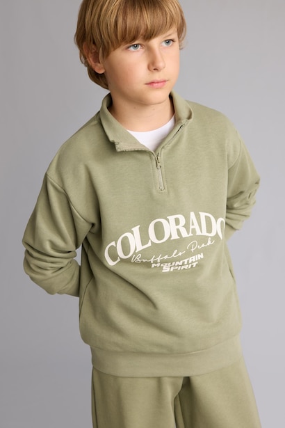 2 piece Oversize Fit High Neck Slogan Set