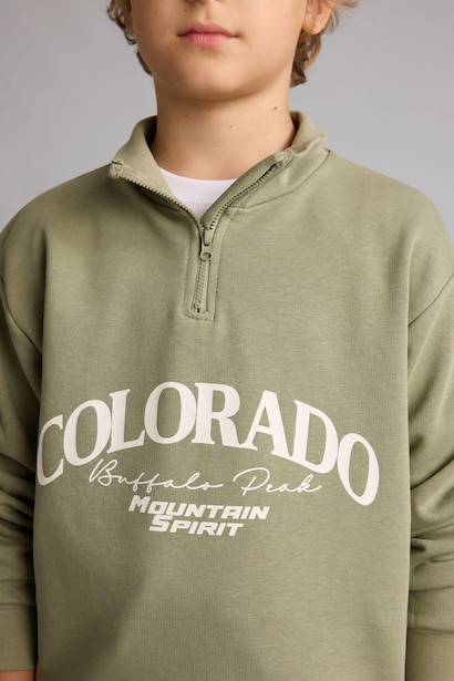 2 piece Oversize Fit High Neck Slogan Set