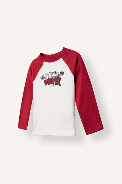Oversize Reglan Baskılı Uzun Kollu 2'li Tişört
