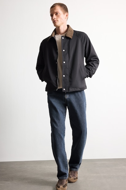 Zipper Polo Collar Puffer Jacket