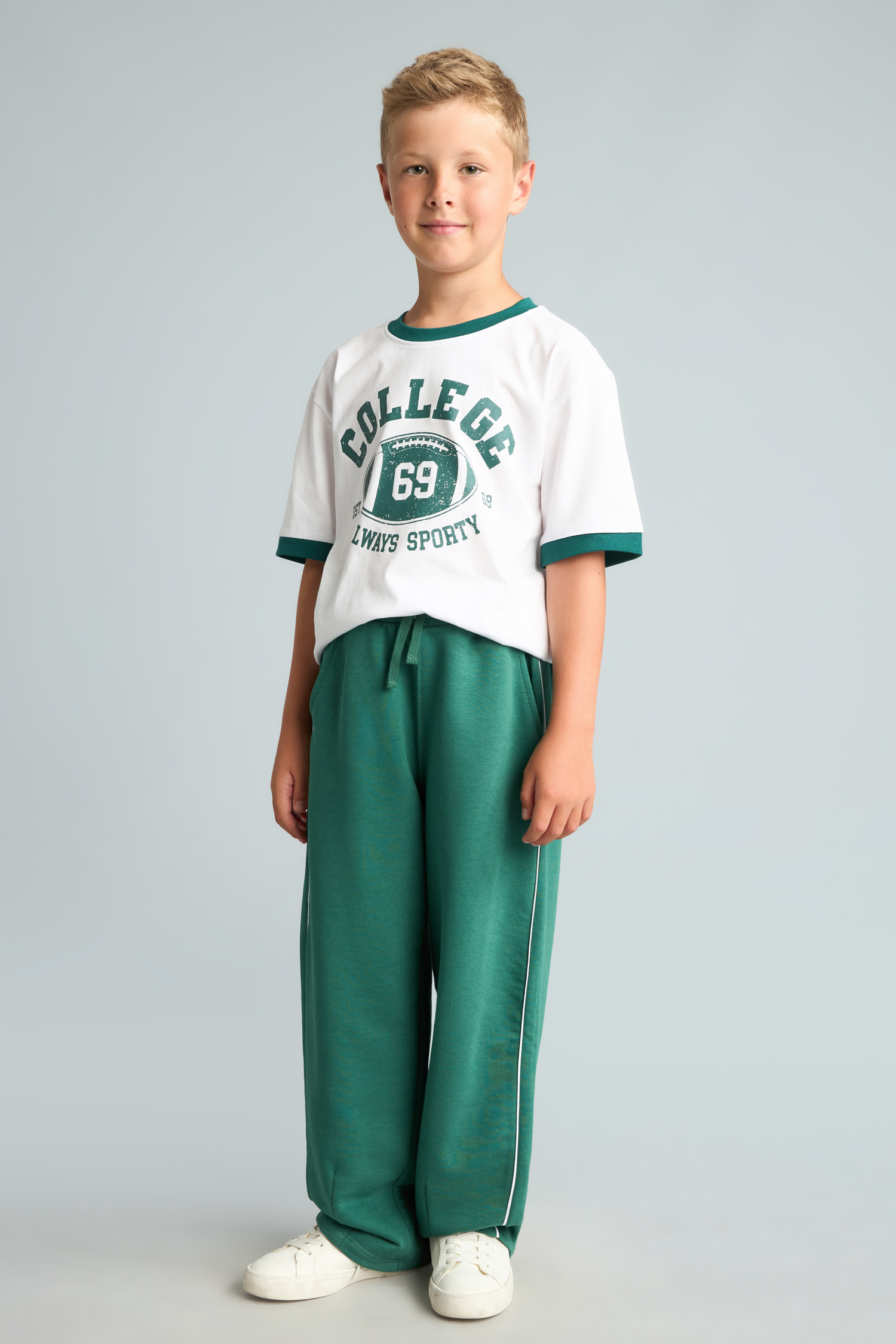 Pantalon de survêtement vert Coupe barrel pour garçon