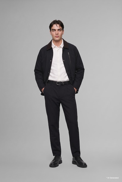 Straight Fit Long Trousers