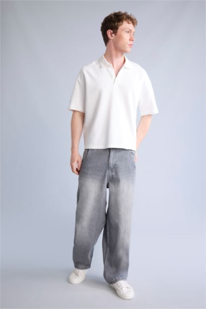 Boxy Fit Short Sleeve Polo T-Shirt