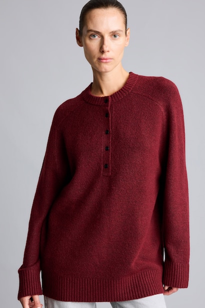 Relaxed Fit Wool Blend Knitted Tunic