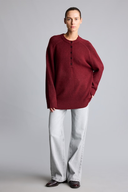 Relaxed Fit Wool Blend Knitted Tunic