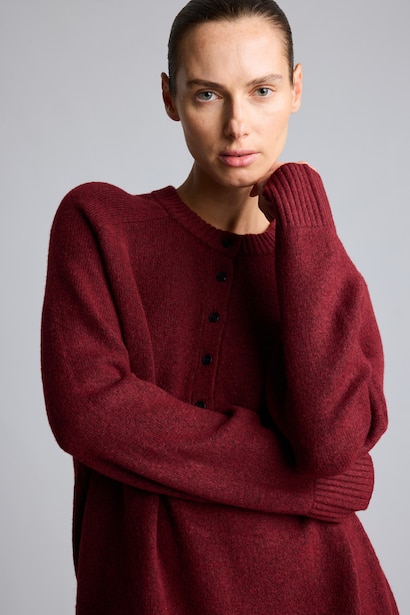 Relaxed Fit Wool Blend Knitted Tunic