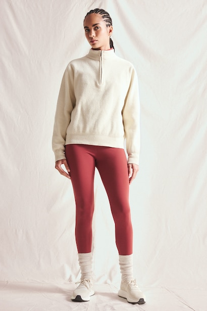 Oversize Fermuarlı Yaka Basic Kazak