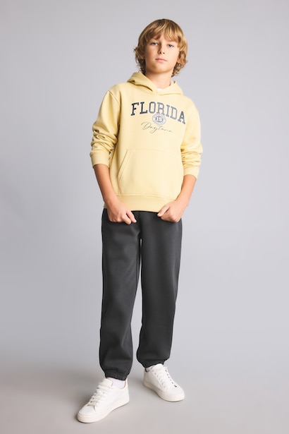 2 piece Oversize Fit Hooded Slogan Set