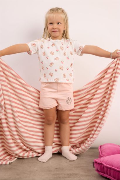 Şortlu 2'li Pijama Takımı Kız Bebek