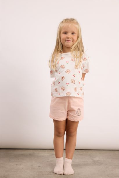 Şortlu 2'li Pijama Takımı Kız Bebek