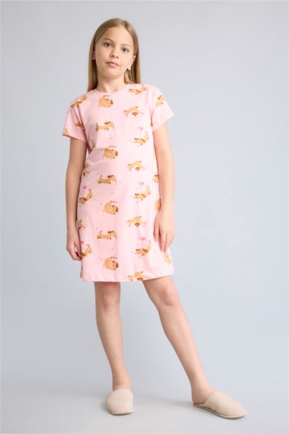 Printed Short Sleeve Dress