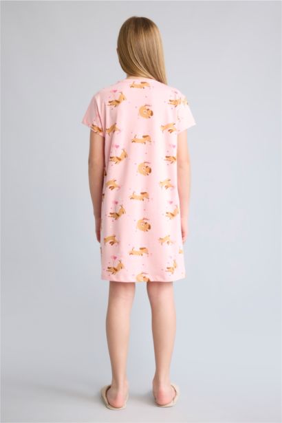 Printed Short Sleeve Dress