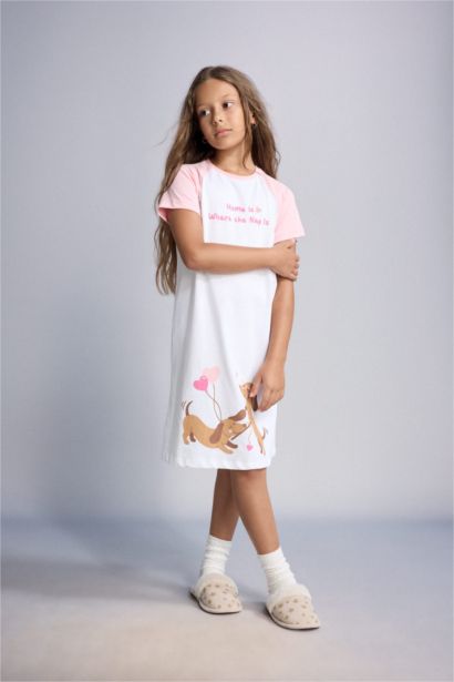 Printed Short Sleeve Dress