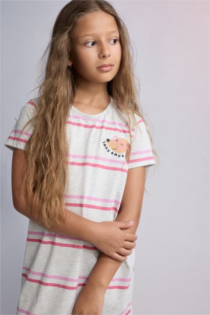 Printed Short Sleeve Dress
