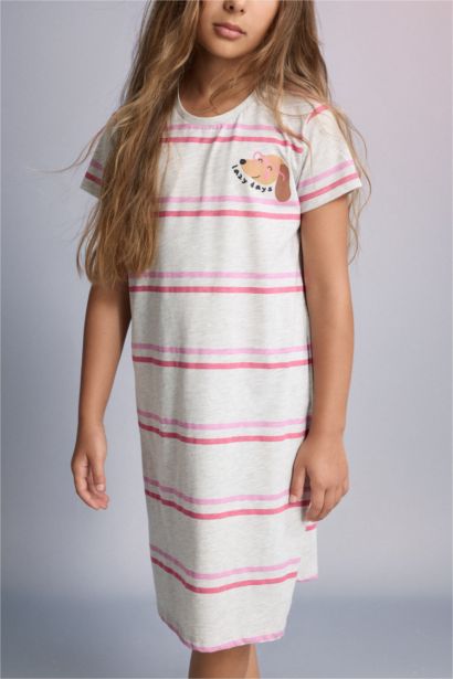 Printed Short Sleeve Dress