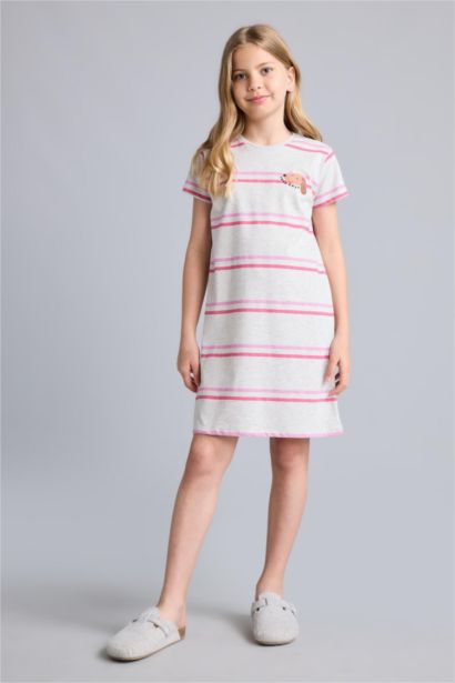 Printed Short Sleeve Dress