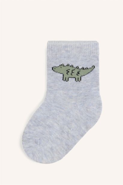 Baby Boy Animal Print Seamless 4 Piece Cotton Socks