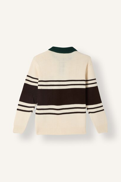 Boy Oversize Fit Polo Collar Pullover