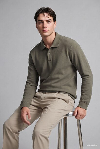 Regular Fit Apaş Yaka Basic Sweatshirt
