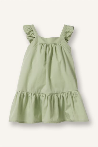 Kolsuz Poplin Elbise Kız Bebek