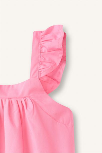 Kolsuz Poplin Elbise Kız Bebek