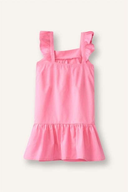 Kolsuz Poplin Elbise Kız Bebek