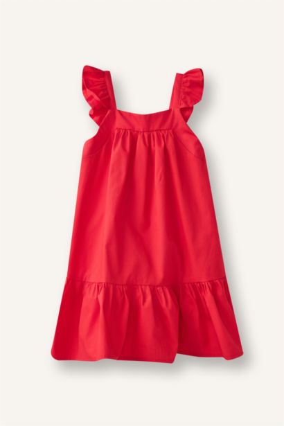 Kolsuz Poplin Elbise Kız Bebek