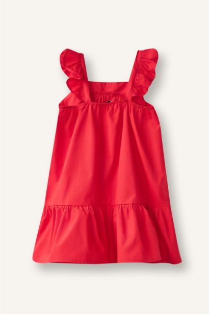Kolsuz Poplin Elbise Kız Bebek