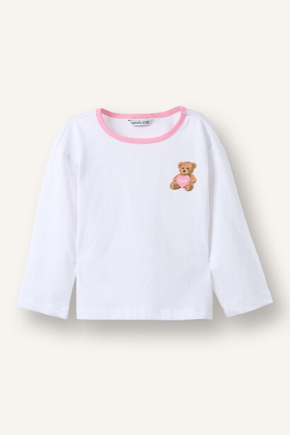 Baby Girl Regular Fit Printed Crew Neck Long Sleeve T-Shirt