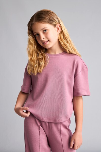 Girl Relaxed Fit 2-Piece Dusty Pink Set
