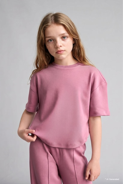 Girl Relaxed Fit 2-Piece Dusty Pink Set