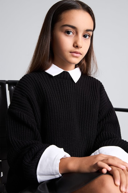 Girl Regular Fit Crew Neck Pullover
